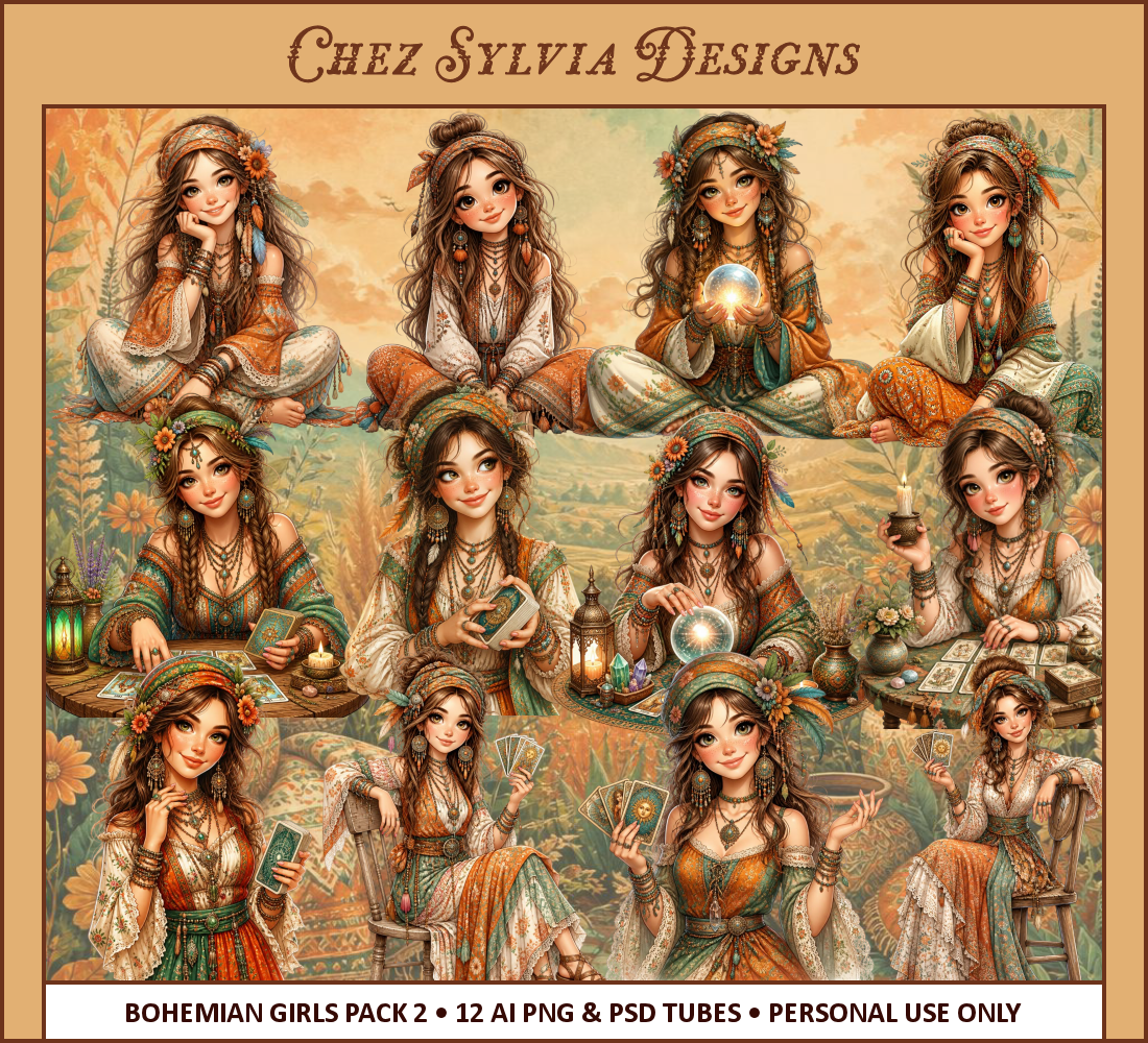 (image for) CSD - 12 AI Tagger Tubes Bohemian Girl Pack 2